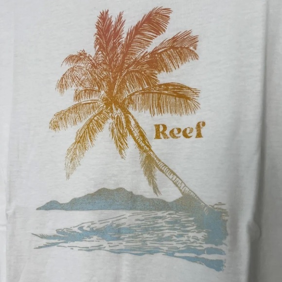 NWT Reef Surf Solo Relaxed Palm Tree Graphic Beach T-shirt Women Size L - Picture 3 of 6